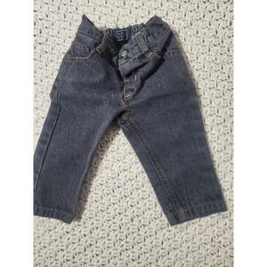 Coogi Baby Boys Dark Wash Denim Jeans Logo Embroidered Gray Black 6-9 Months